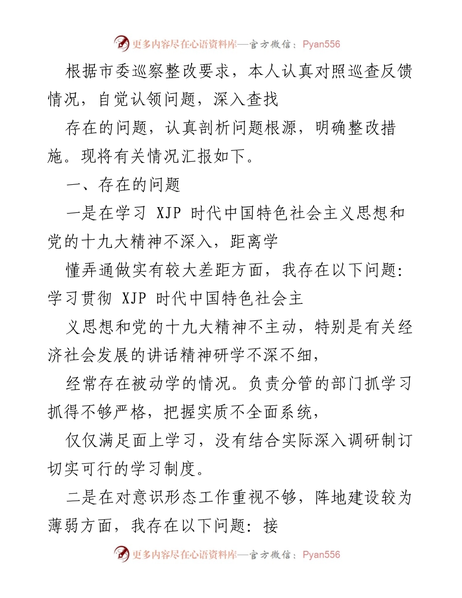 [工作总结] 巡察整改 - 巡察整改工作总结与问题剖析.docx_第1页