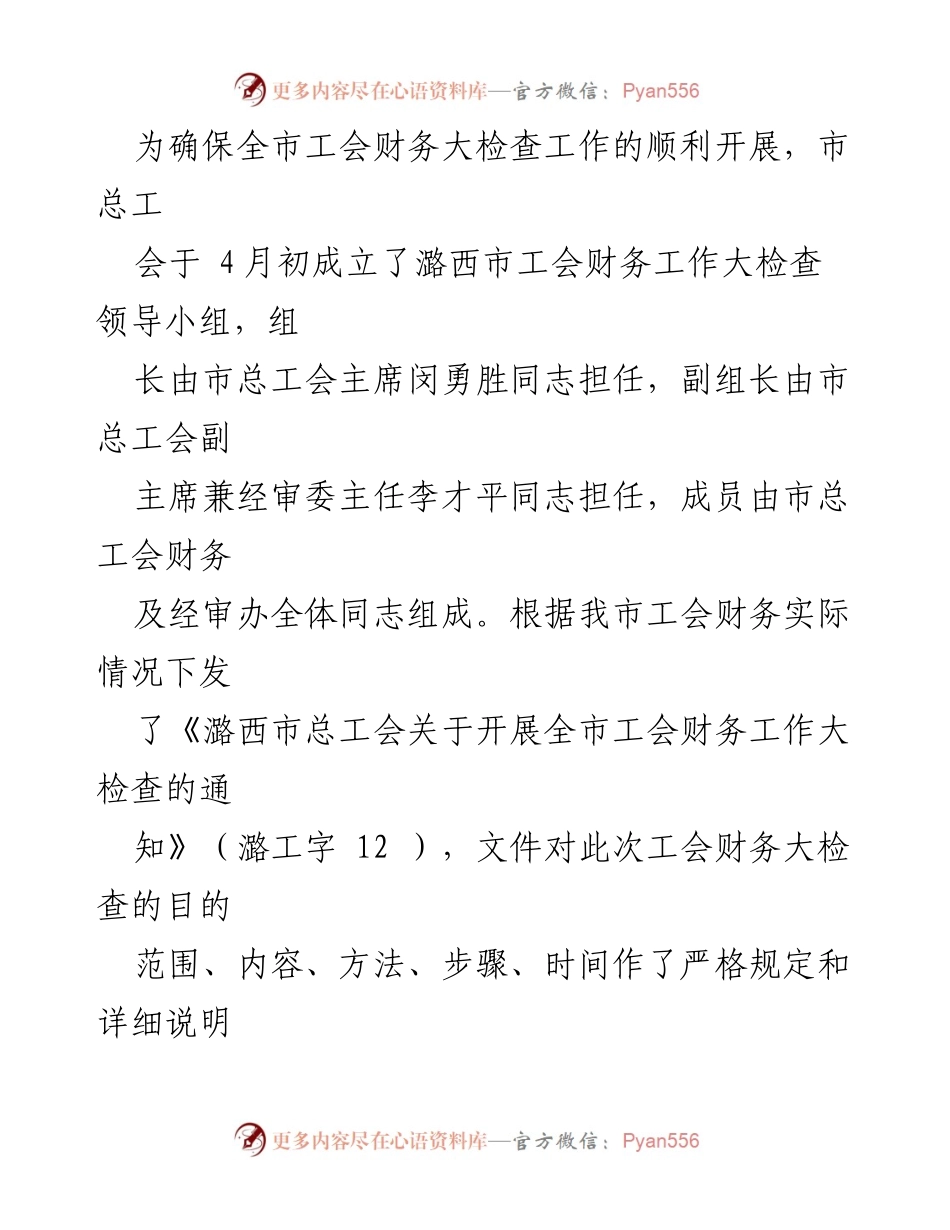 [工作总结] 工会财务大检查 - 潞西市工会财务大检查情况报告.docx_第2页