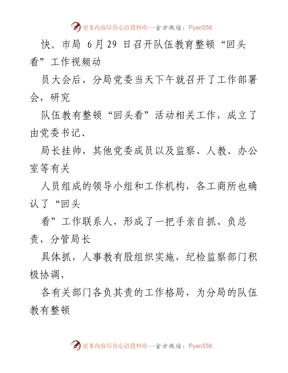 [工作总结] 市工商局 - 2021年市工商局队伍教育整顿“回头看”工作报告.docx_第2页