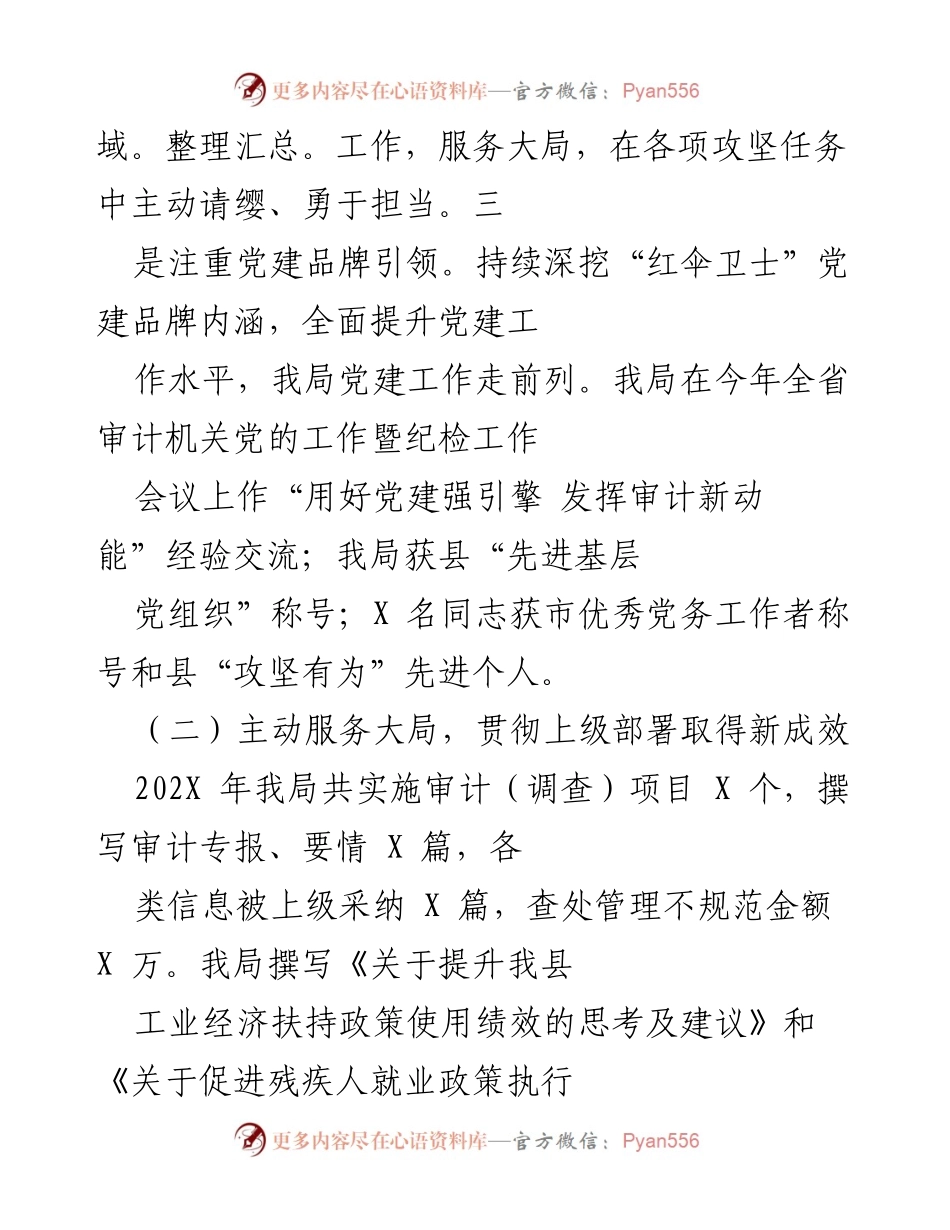 [工作总结] 年度审计工作 - 202X年度审计工作成效总结.docx_第2页