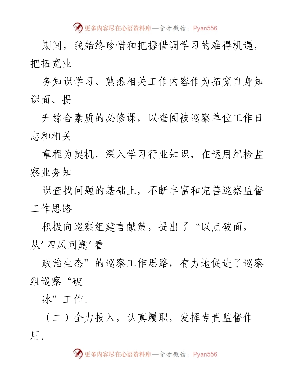 [工作总结] 巡察工作 - 借调巡察工作总结与体会.docx_第2页