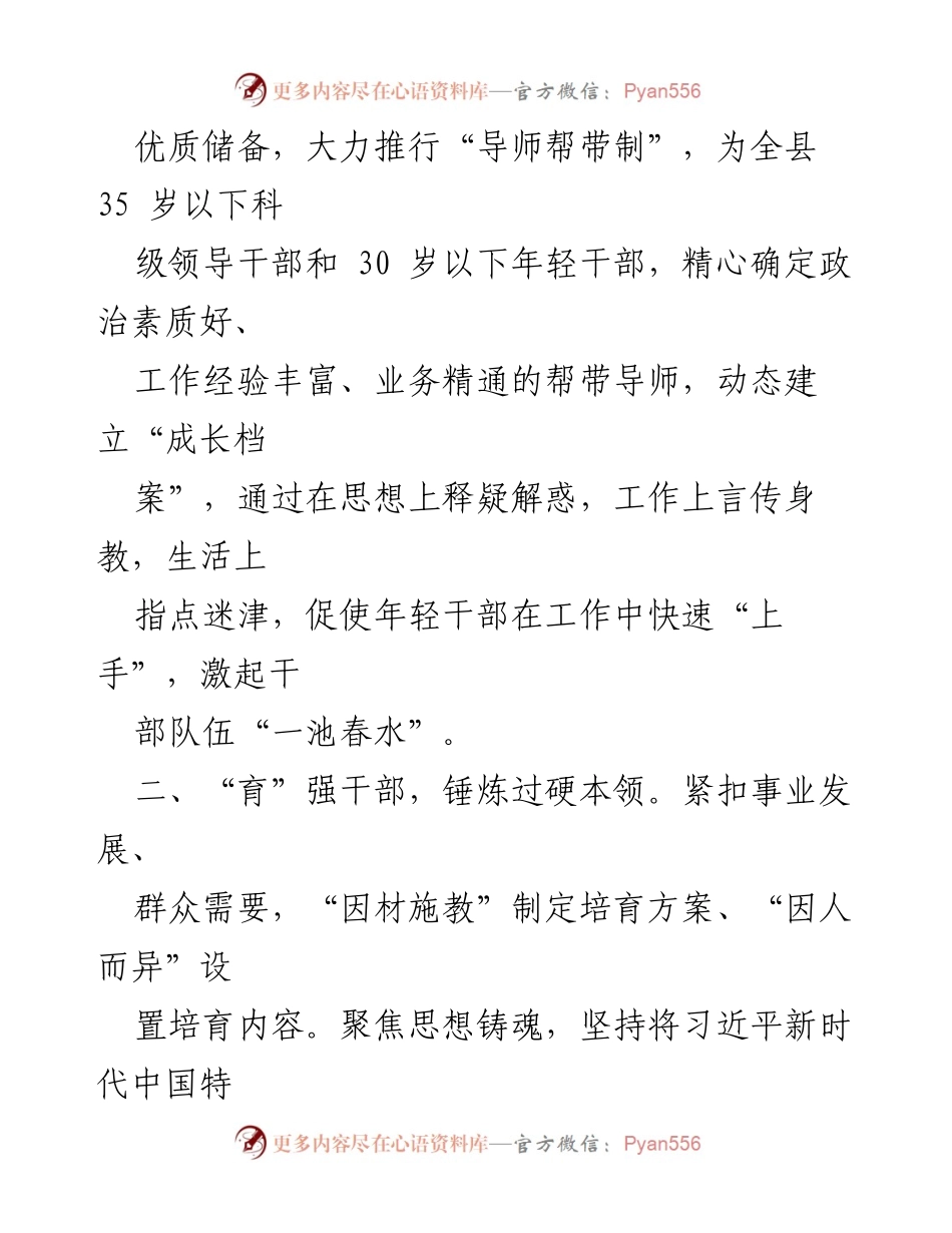 [工作总结] 干部队伍建设 - 全面推进干部队伍建设助力乡村振兴.docx_第2页