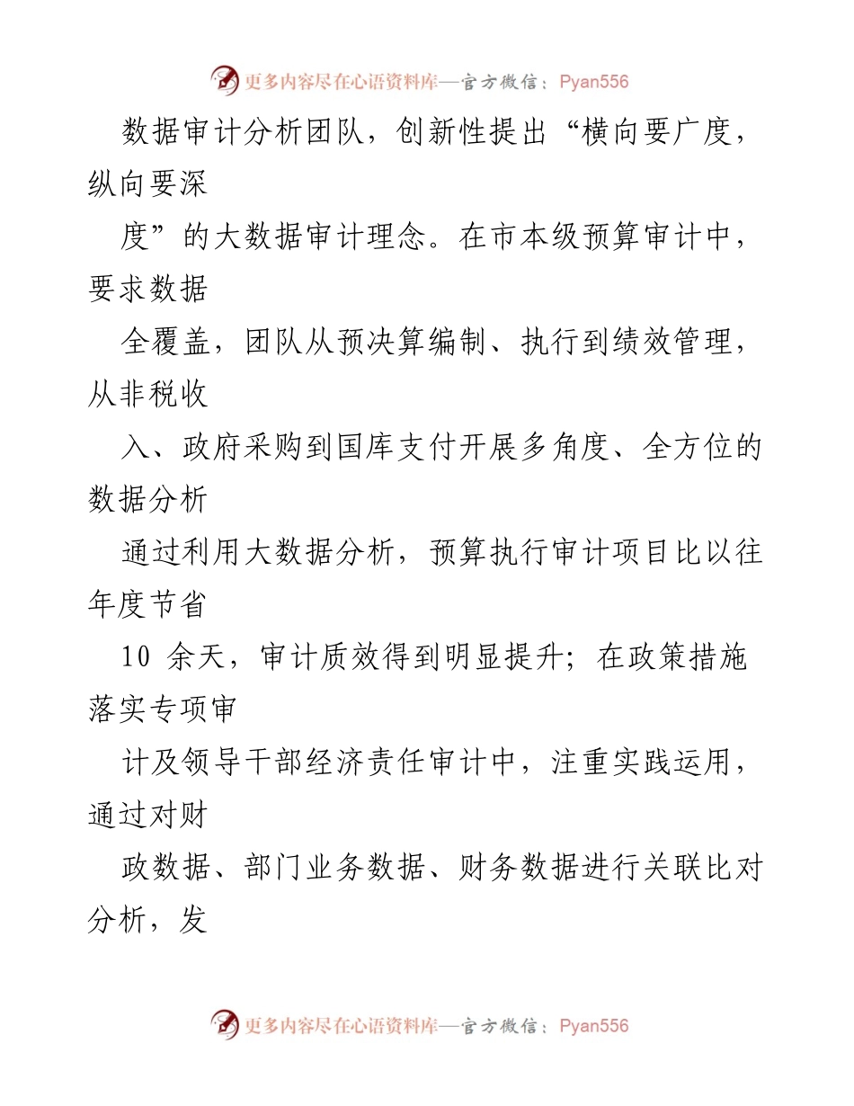[工作总结] 市审计局大数据工作创新交流 - 大数据审计创新实践与成效分析.docx_第2页