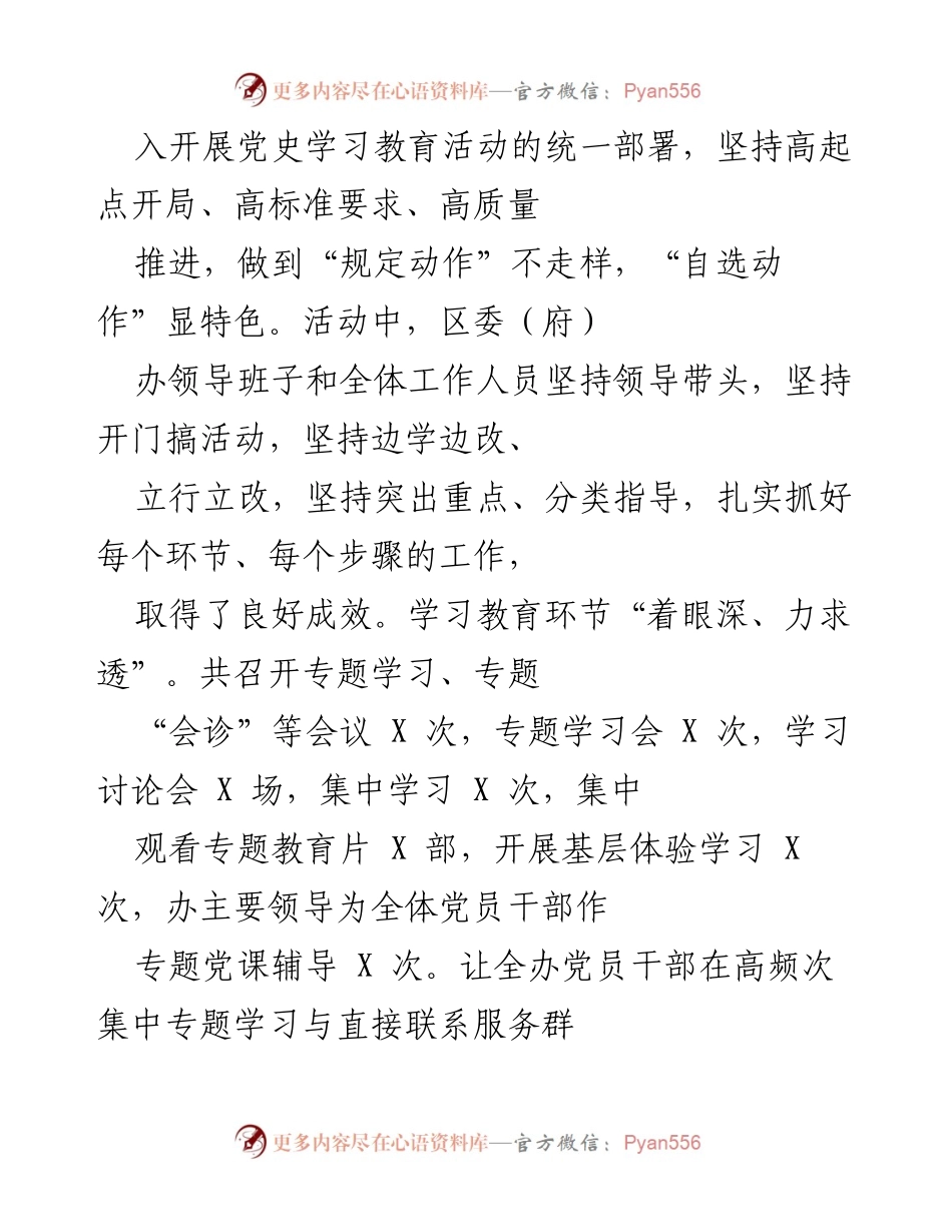 [工作总结] 年度工作总结 - 202X年度区办室工作总结与党史学习教育活动成效分析.docx_第2页