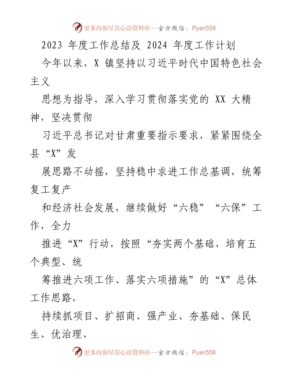 [工作总结] 年度总结 - 2023年度工作总结与2024年度工作计划.docx_第1页