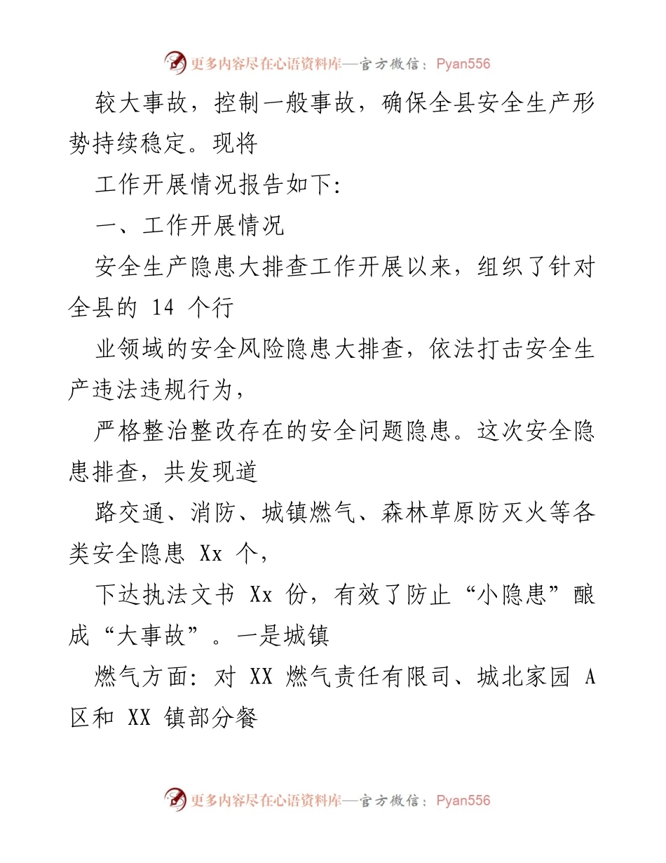 [工作总结] 安全生产 - 2023年重大事故隐患专项排查整治行动开展情况报告_1.docx_第2页