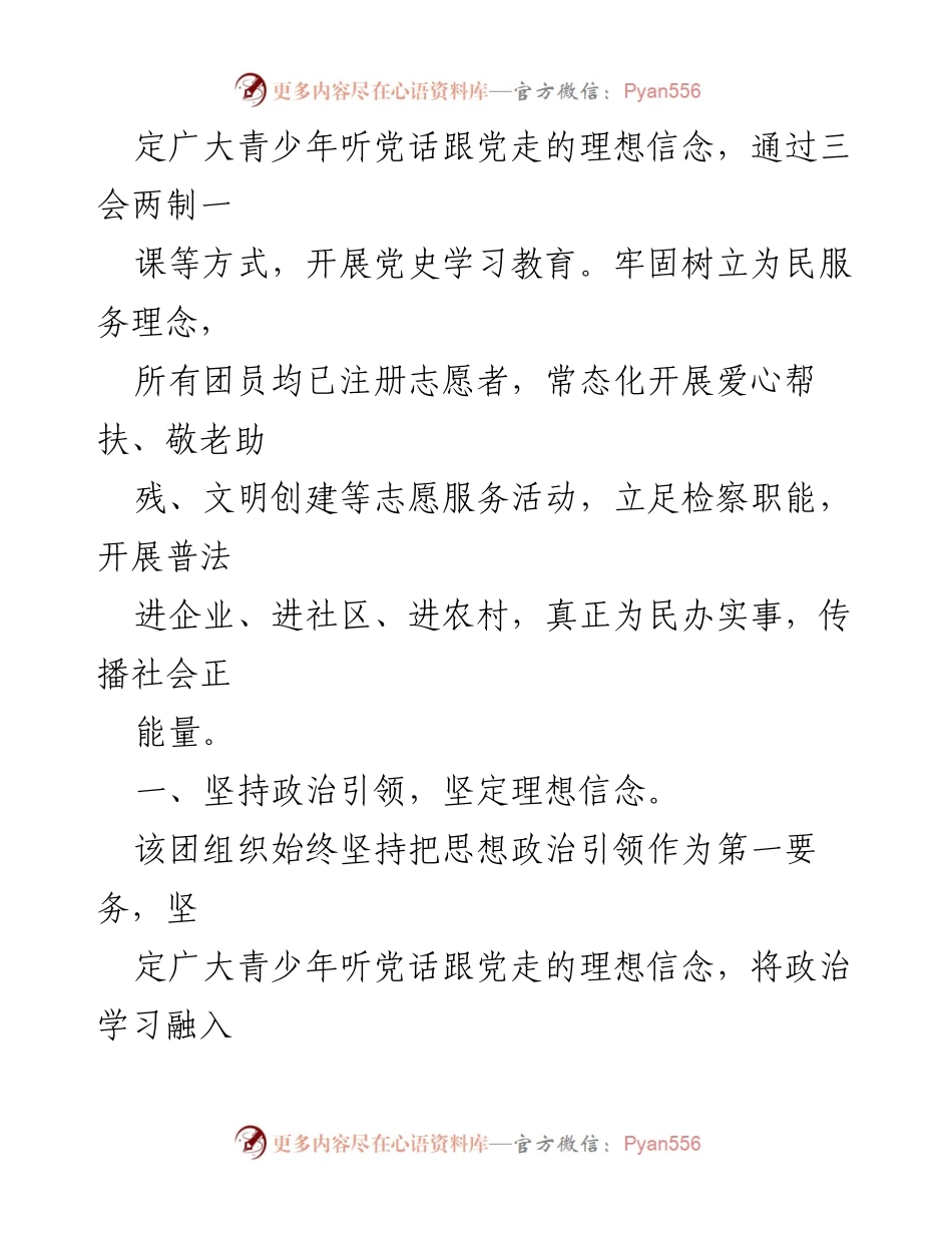 [工作总结] 市五四红旗检察院团支部 - 团支部事迹与志愿服务活动总结.docx_第2页