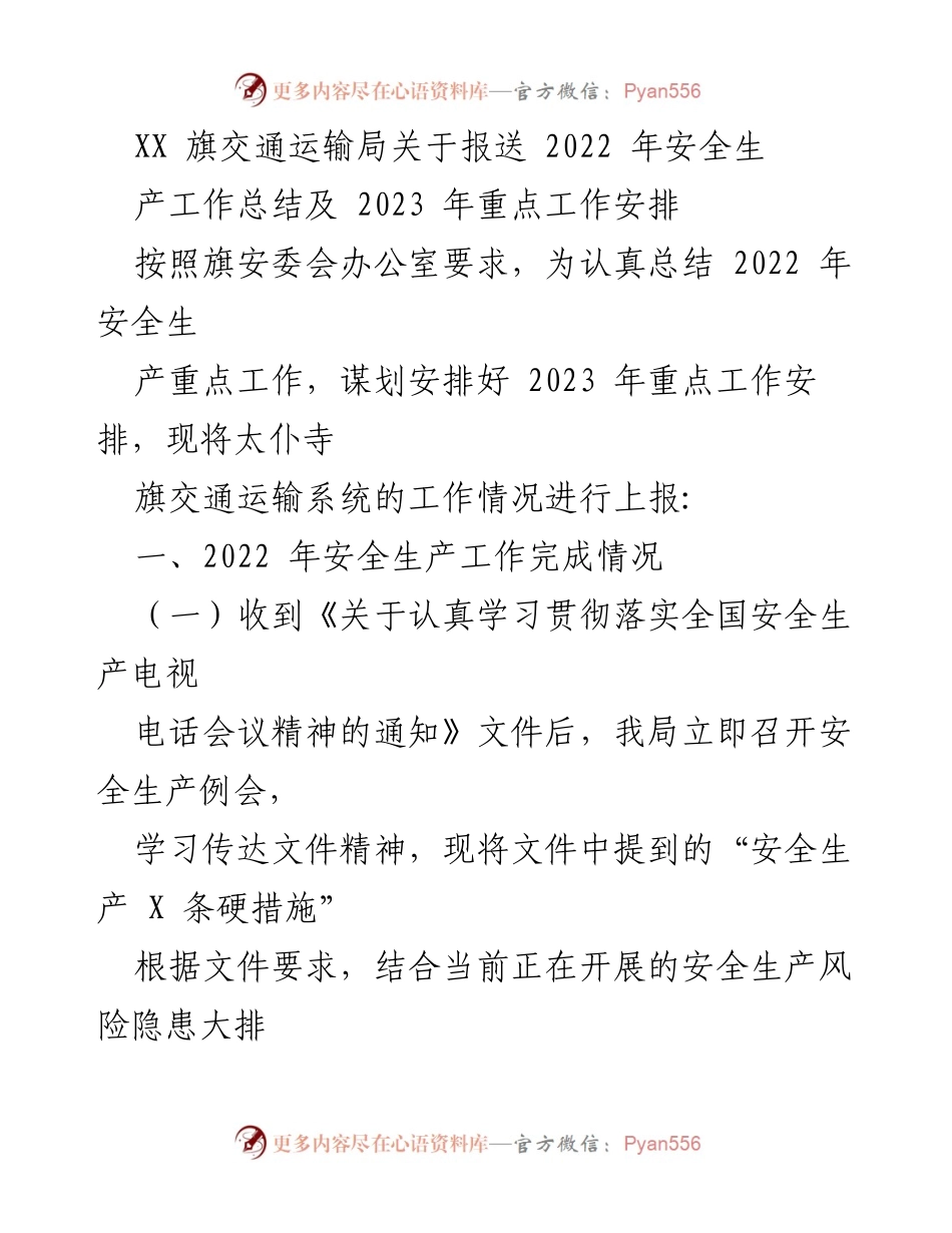 [工作总结] 安全生产工作 - 2022年安全生产工作总结及2023年重点工作安排.docx_第1页