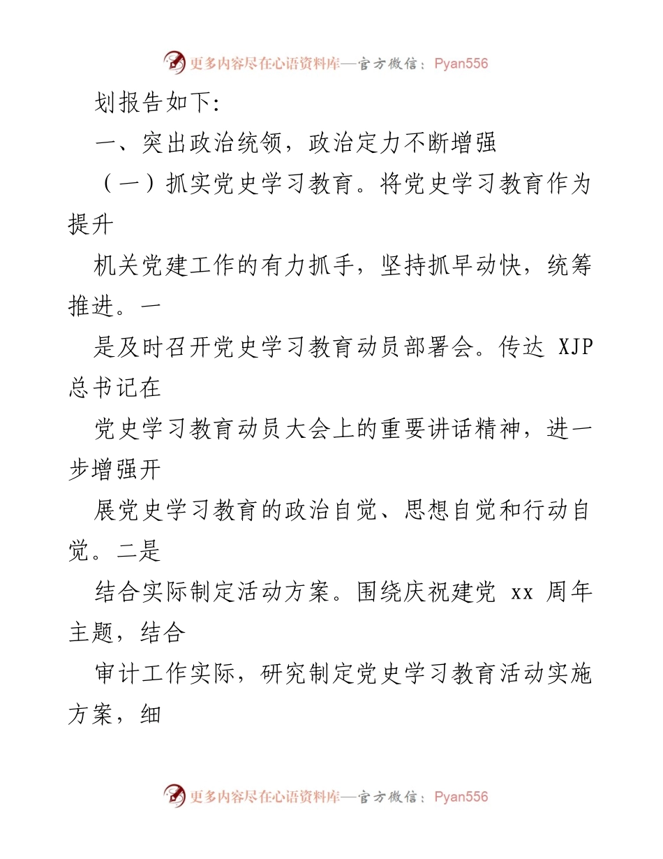 [工作总结] 审计局 - 202X年党建工作总结与计划报告.docx_第2页