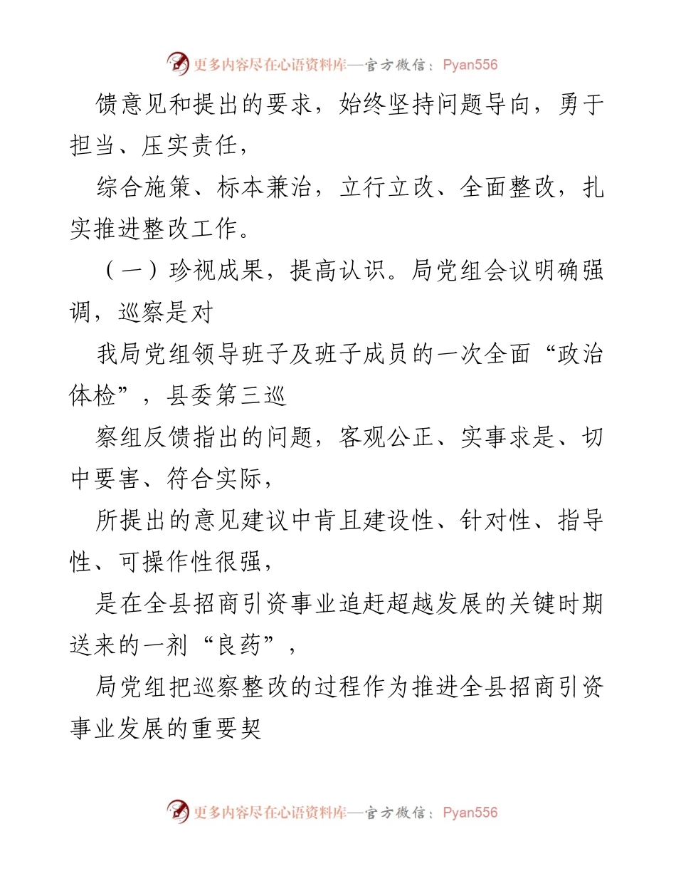 [工作总结] 巡察整改 - XX县招商局巡察整改工作总结报告.docx_第2页