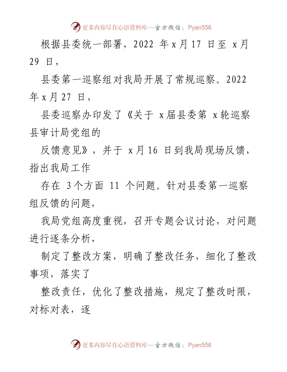 [工作总结] 巡察整改 - 巡察整改工作总结与落实情况报告.docx_第1页