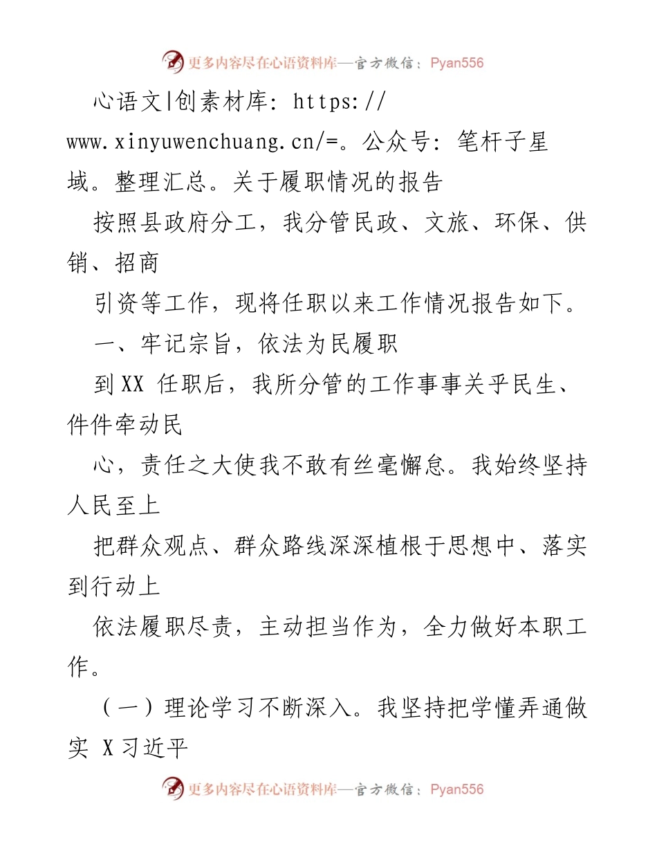 [工作总结] 履职情况报告 - 履职尽责，服务民生，推动发展.docx_第1页