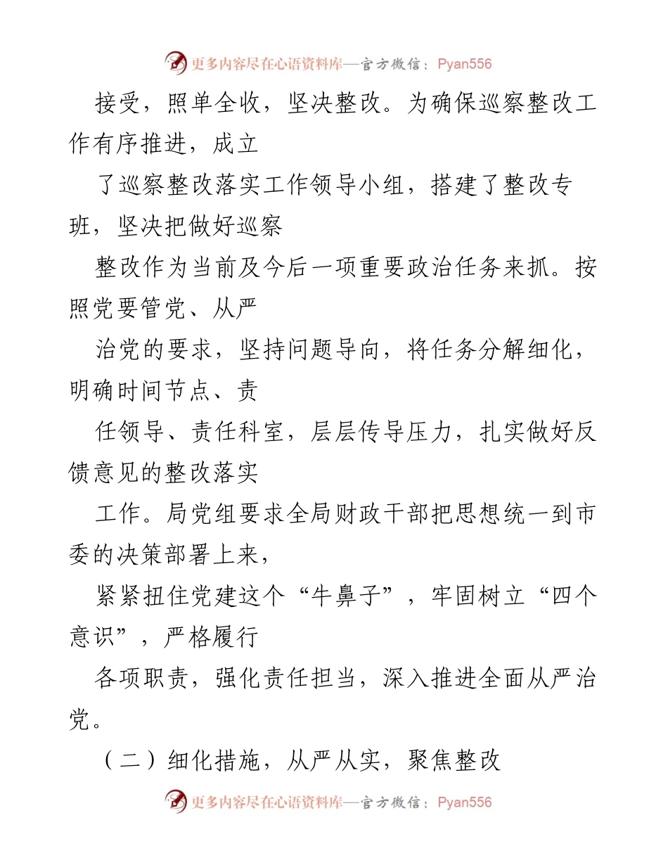[工作总结] 巡察整改 - 市财政局党组巡察整改情况报告.docx_第2页