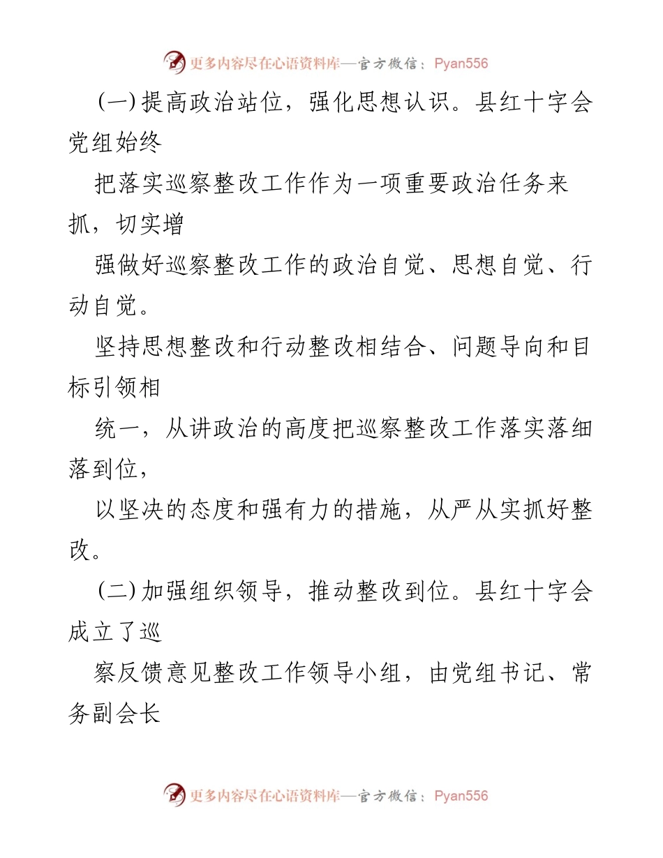 [工作总结] 巡察整改 - 2022年县红十字会巡察整改进展情况报告_1.docx_第2页