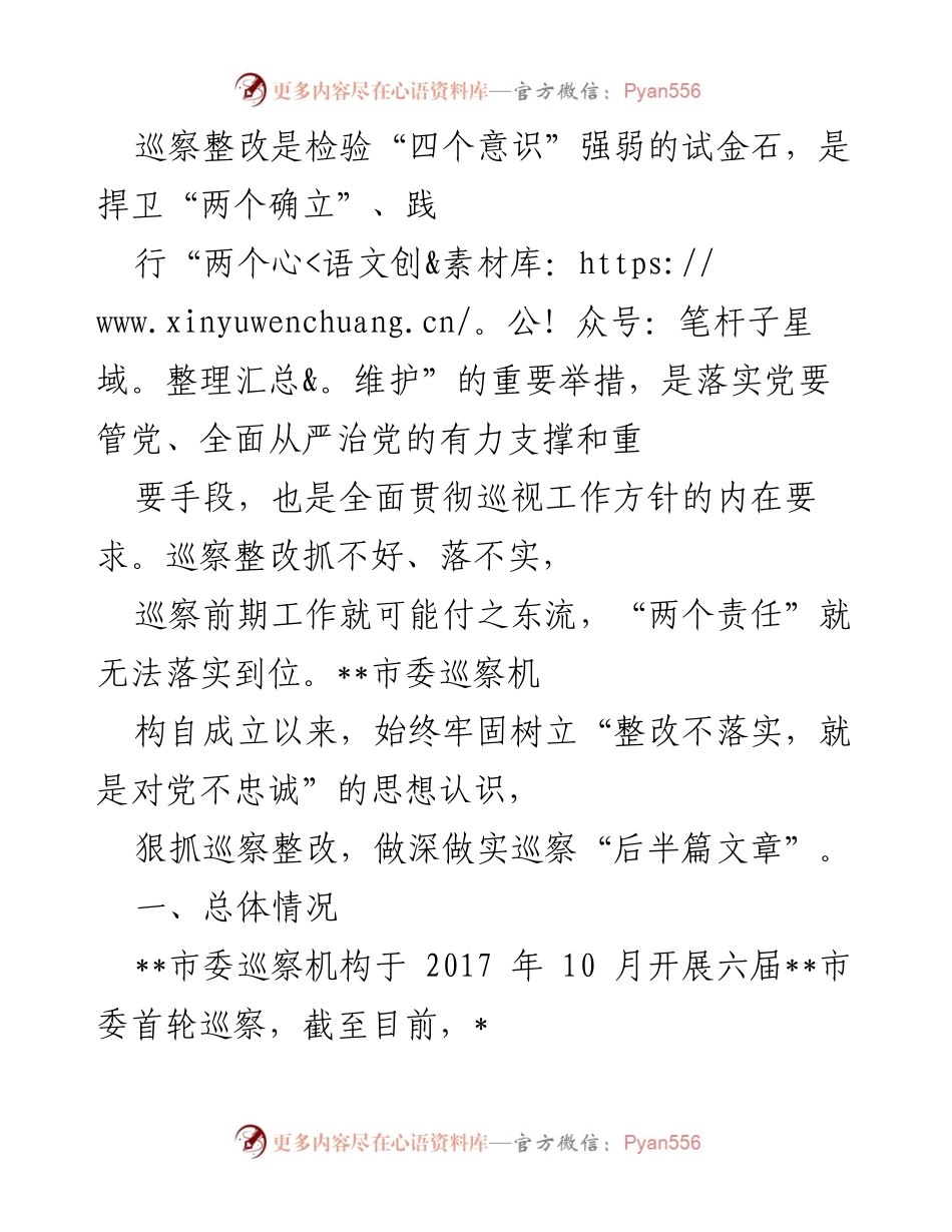 [工作总结] 巡察整改工作 - 巡察整改工作总结与反思.docx_第1页