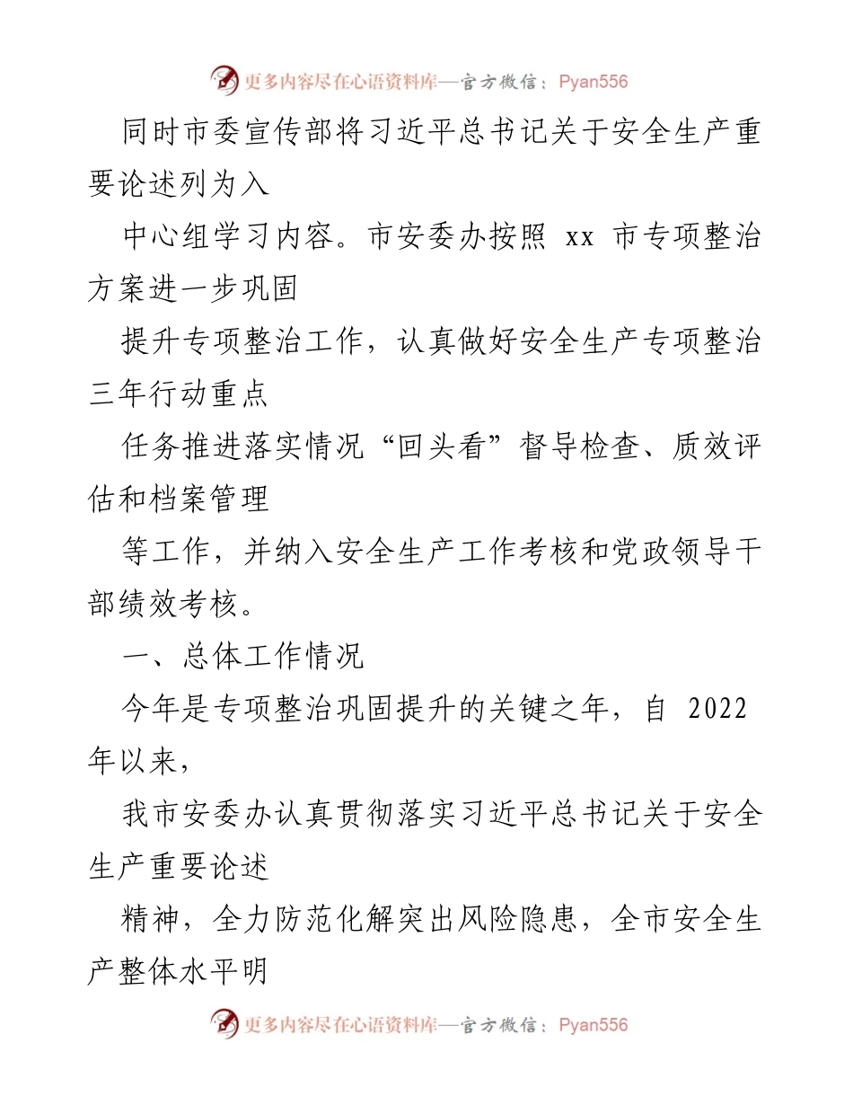 [工作总结] 安全生产专项整治 - xx市安全生产专项整治三年行动上半年工作总结.docx_第2页