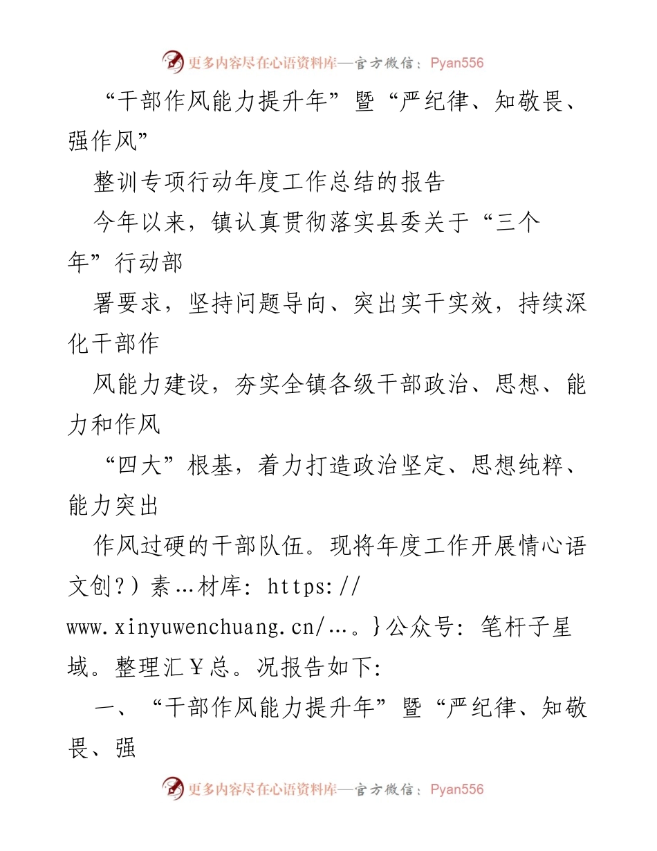 [工作总结] 年度工作总结会 - 干部作风能力提升年专项行动年度工作总结报告_1.docx_第1页