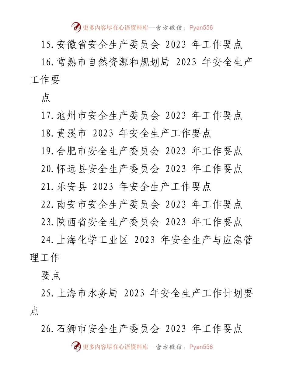 [工作总结] 安全生产工作 - 2023年安全生产工作要点汇编.docx_第2页