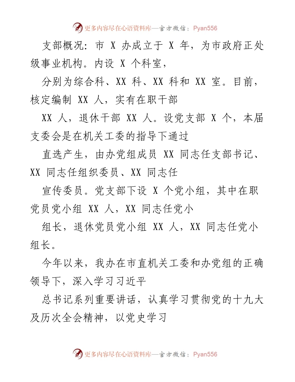 [工作总结] 年度党建工作 - 2023年度市X办党建工作总结报告.docx_第1页