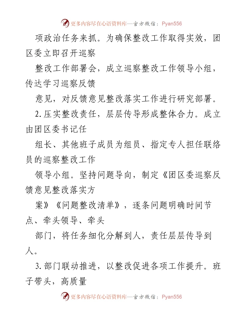 [工作总结] 巡察整改 - 共青团xx市xx区委员会巡察整改情况报告.docx_第2页