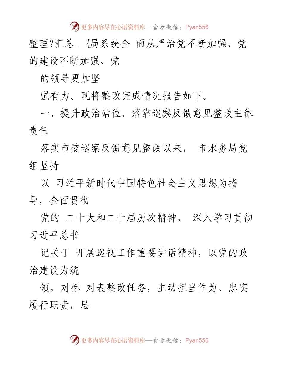[工作总结] 巡察整改 - 市水务局党组关于落实巡察反馈意见整改情况的报告.docx_第2页