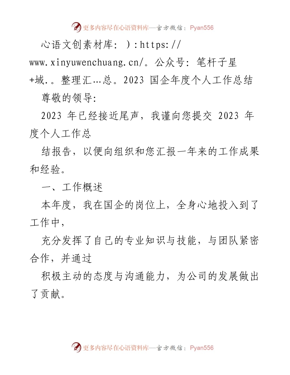 [工作总结] 年度总结 - 2023年度个人工作总结报告.docx_第1页