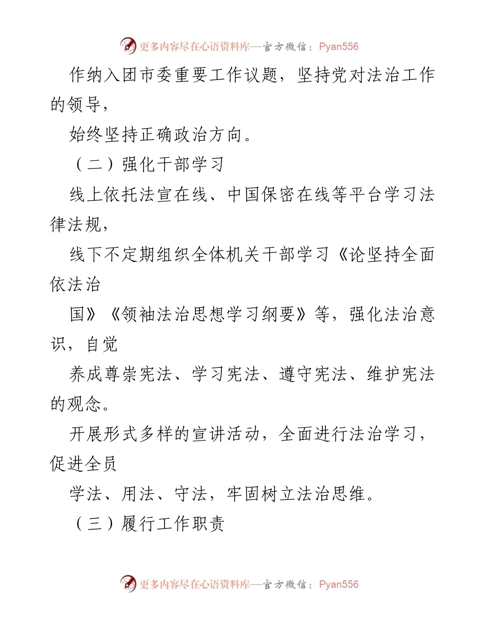 [工作总结] 年度总结 - 2023年度团市委法治建设工作总结报告.docx_第2页