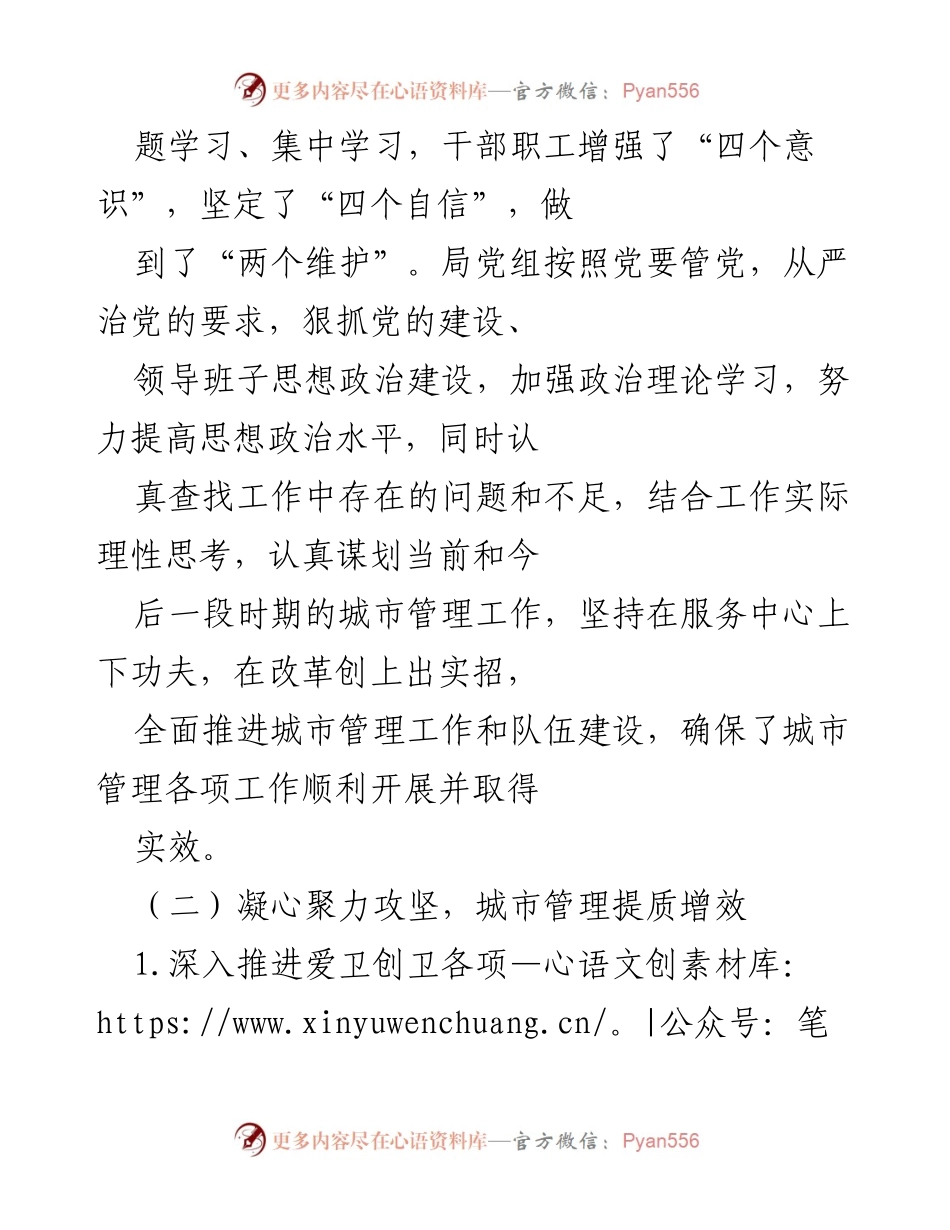 [工作总结] 年度工作总结 - 202X年度城市管理工作自检自查总结报告.docx_第2页