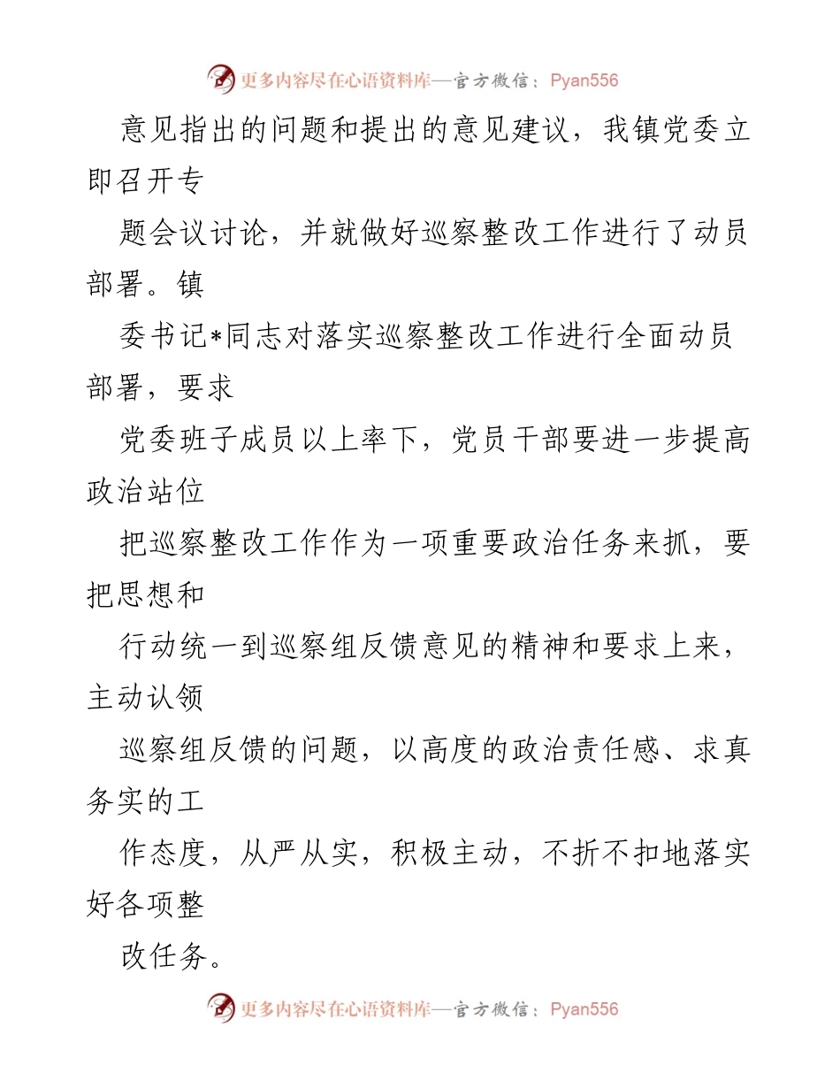 [工作总结] 巡察整改 - XX镇党委巡察整改阶段性进展情况报告_1.docx_第2页