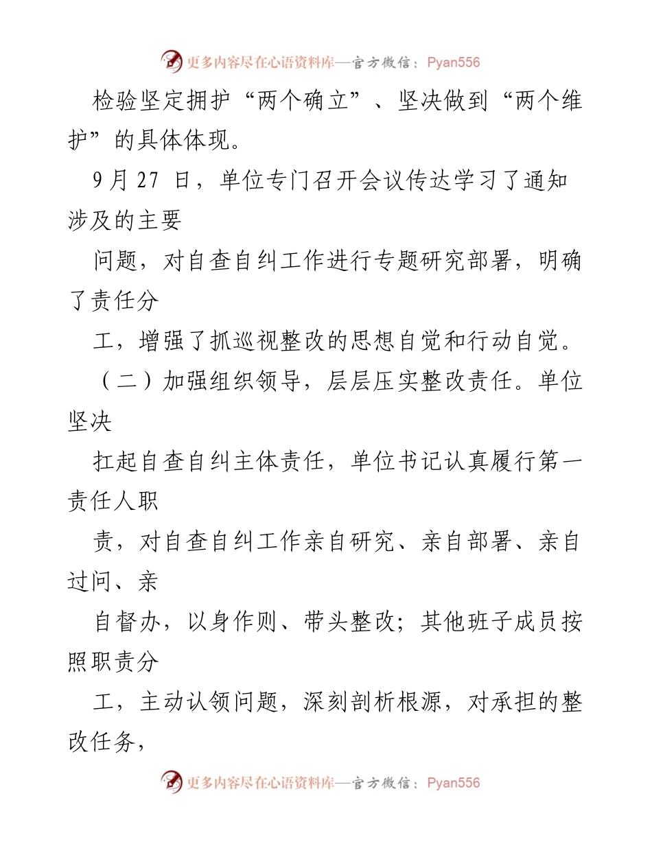 [工作总结] 巡察整改 - 巡察成果运用自查自纠情况总结报告_1.docx_第2页