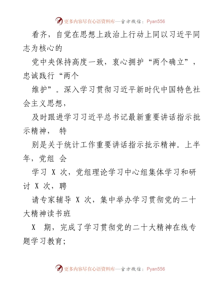 [工作总结] 市统计局 - 2023年上半年工作开展情况及党的建设成效.docx_第2页