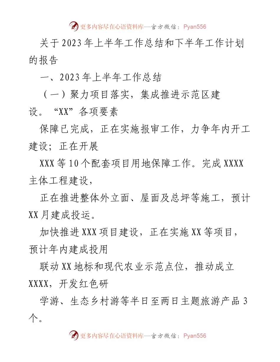 [工作总结] 年度工作会议 - 2023年上半年工作总结与下半年工作计划报告.docx_第1页