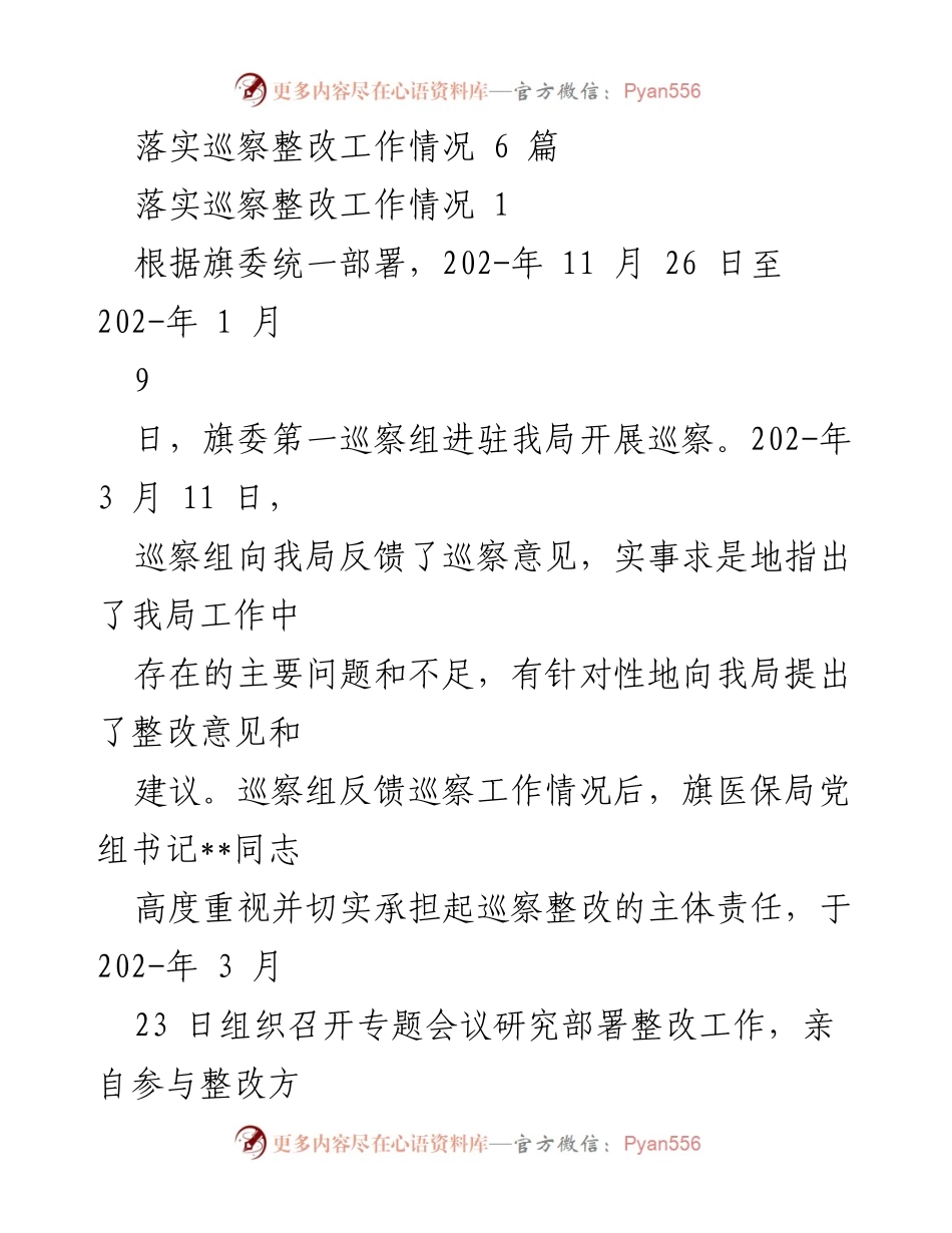 [工作总结] 巡察整改 - 巡察整改工作落实情况总结报告.docx_第1页