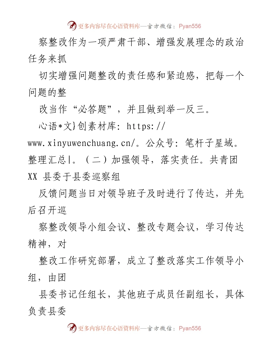 [工作总结] 巡察整改 - 共青团 XX 县委巡察整改进展情况报告_2.docx_第2页