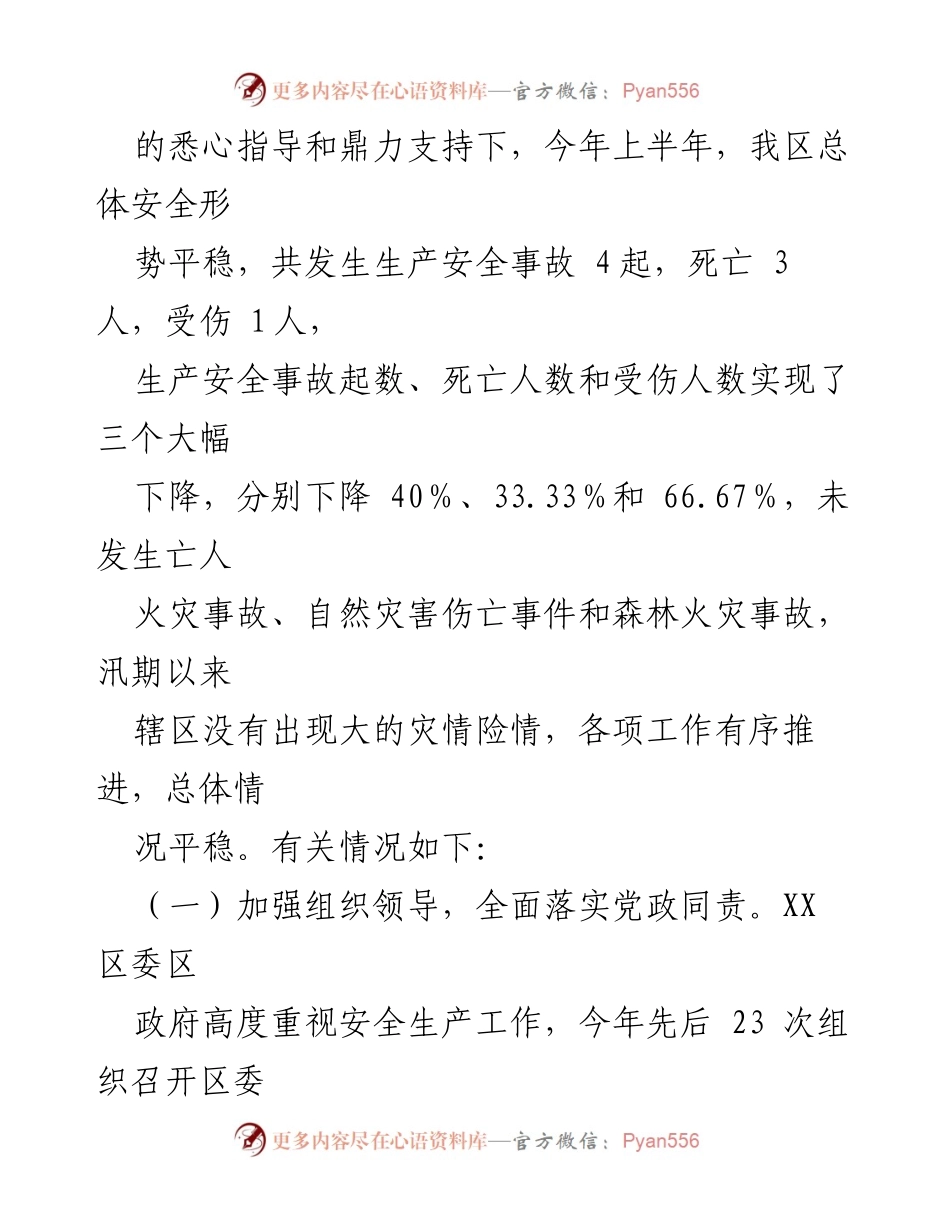 [工作总结] 安全生产 - 2024年上半年安全生产工作总结及下步工作计划.docx_第2页
