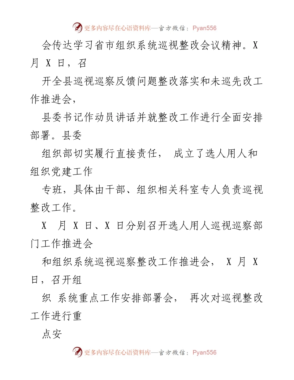 [工作总结] 巡视整改动员会 - X 县巡视巡察整改工作情况汇报.docx_第2页