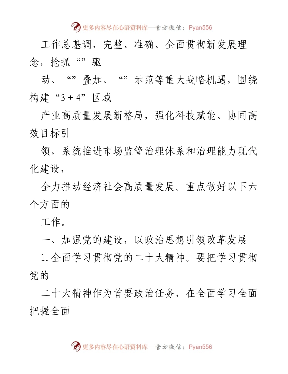 [工作总结] 市场监管局 - 2023 年市场监管局重点工作安排与实施计划.docx_第2页