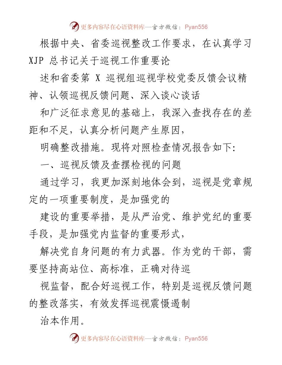 [工作总结] 巡视整改 - 巡视反馈问题整改情况报告.docx_第1页