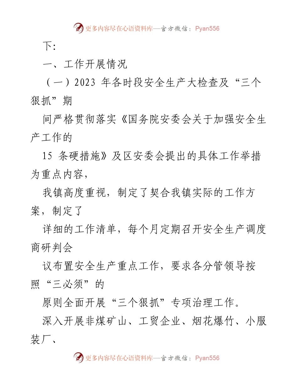 [工作总结] 安全生产工作会议 - XX镇2023年安全生产工作总结及下一步工作计划.docx_第2页