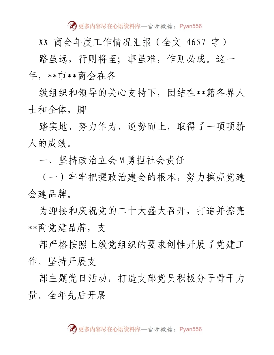 [工作总结] 年度工作汇报 - __市商会2023年度工作情况汇报与成就总结___1.docx_第1页