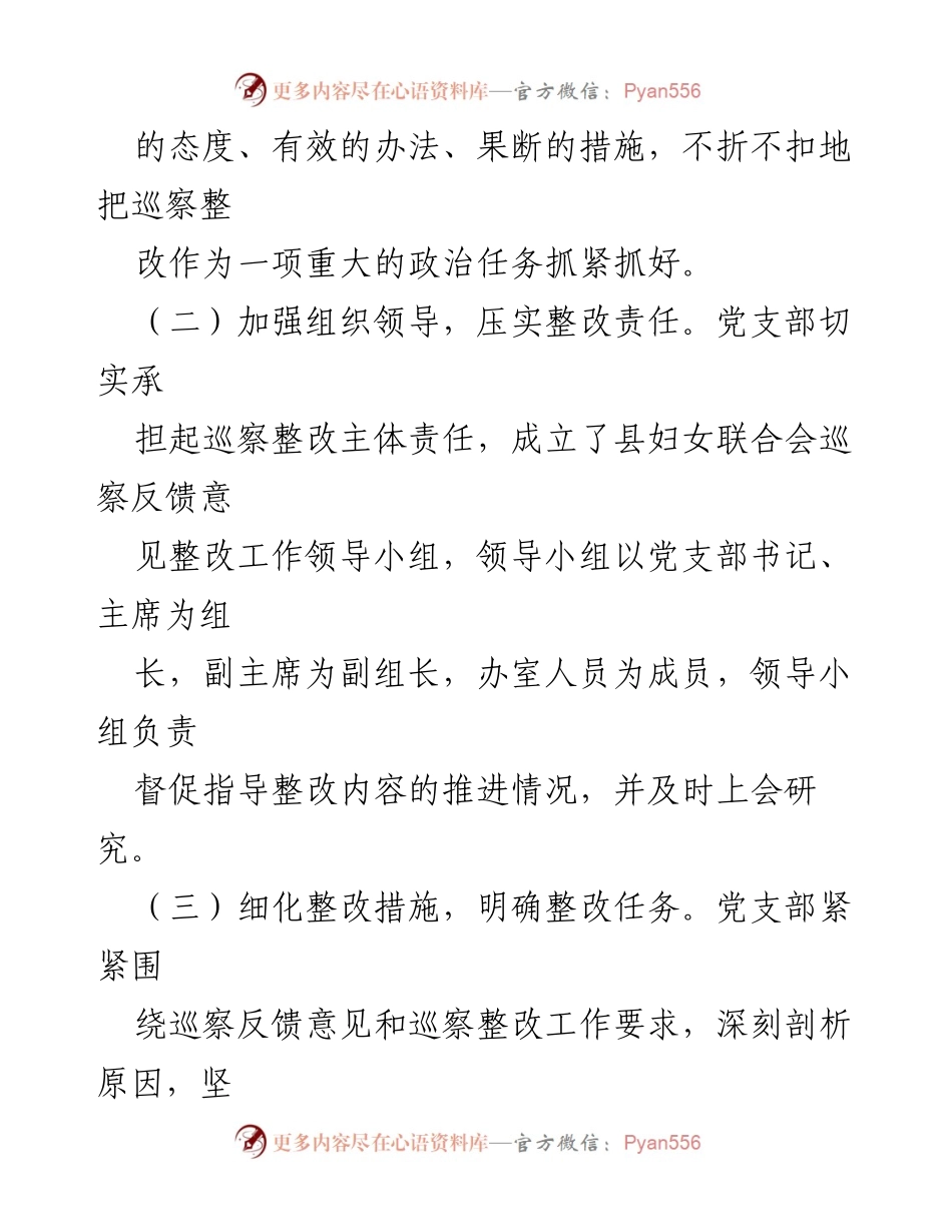 [工作总结] 巡察整改 - 县妇女联合会巡察整改进展情况报告.docx_第2页