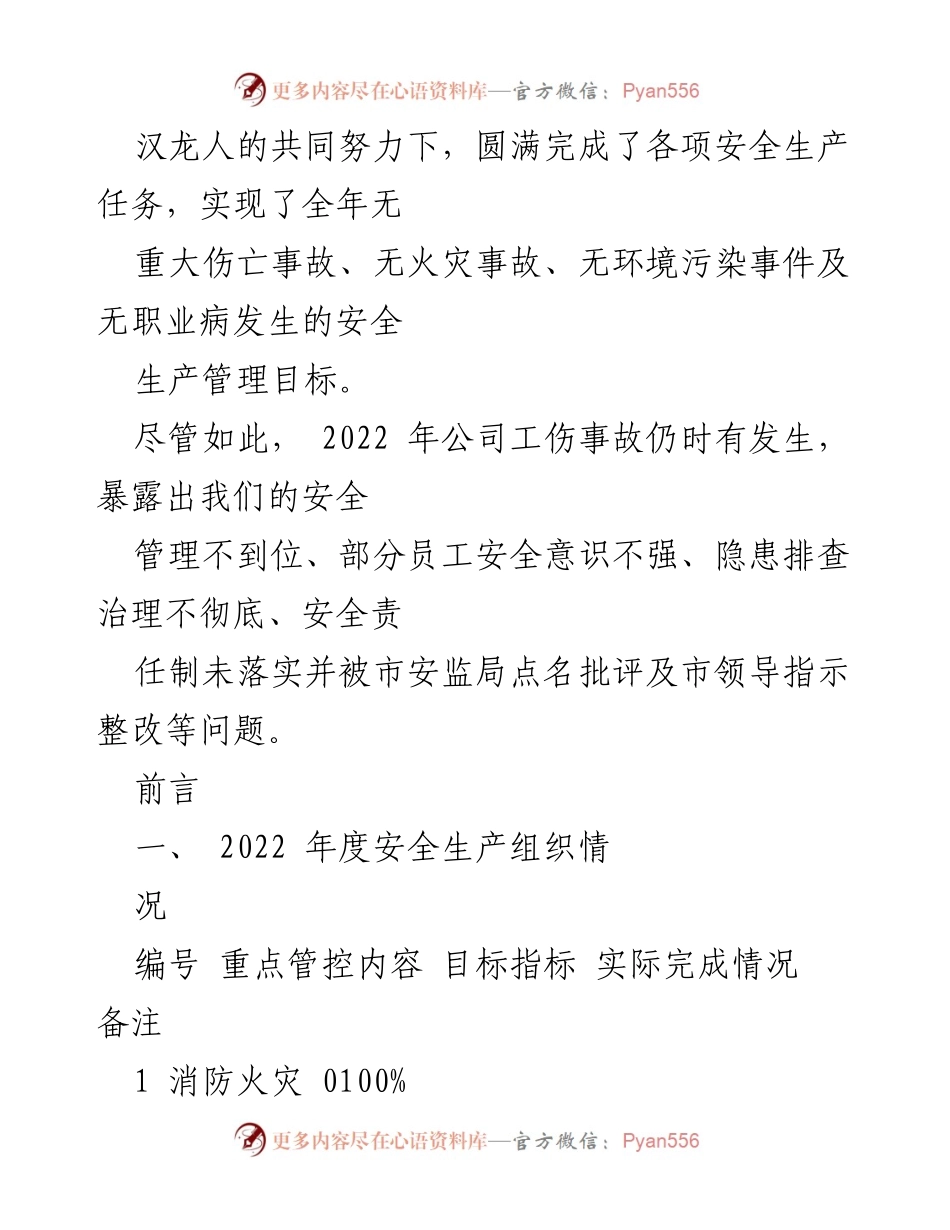 [工作总结] 安全生产 - 2022年度安全生产工作总结及2023年度工作计划.docx_第2页
