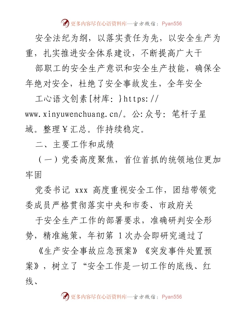 [工作总结] 年度安全生产工作 - 202X年度安全生产工作总结与成就.docx_第2页