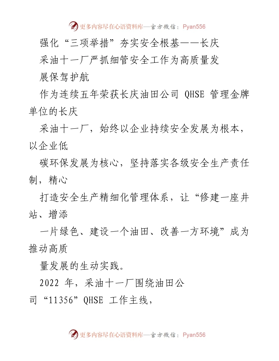 [工作总结] 安全管理 - 强化“三项举措”夯实安全根基，助力高质量发展.docx_第1页