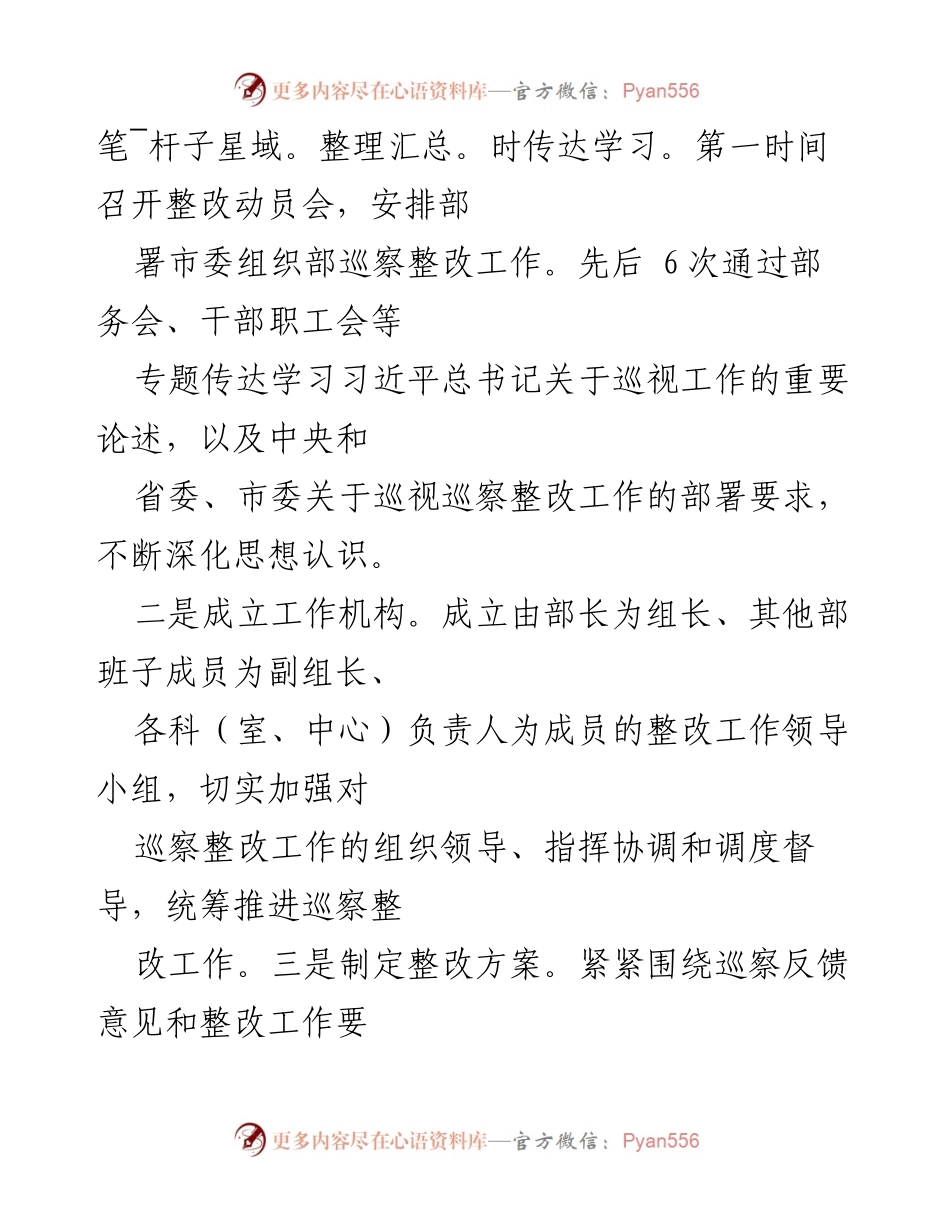 [工作总结] 巡察整改 - 市委组织部巡察整改进展情况报告.docx_第2页