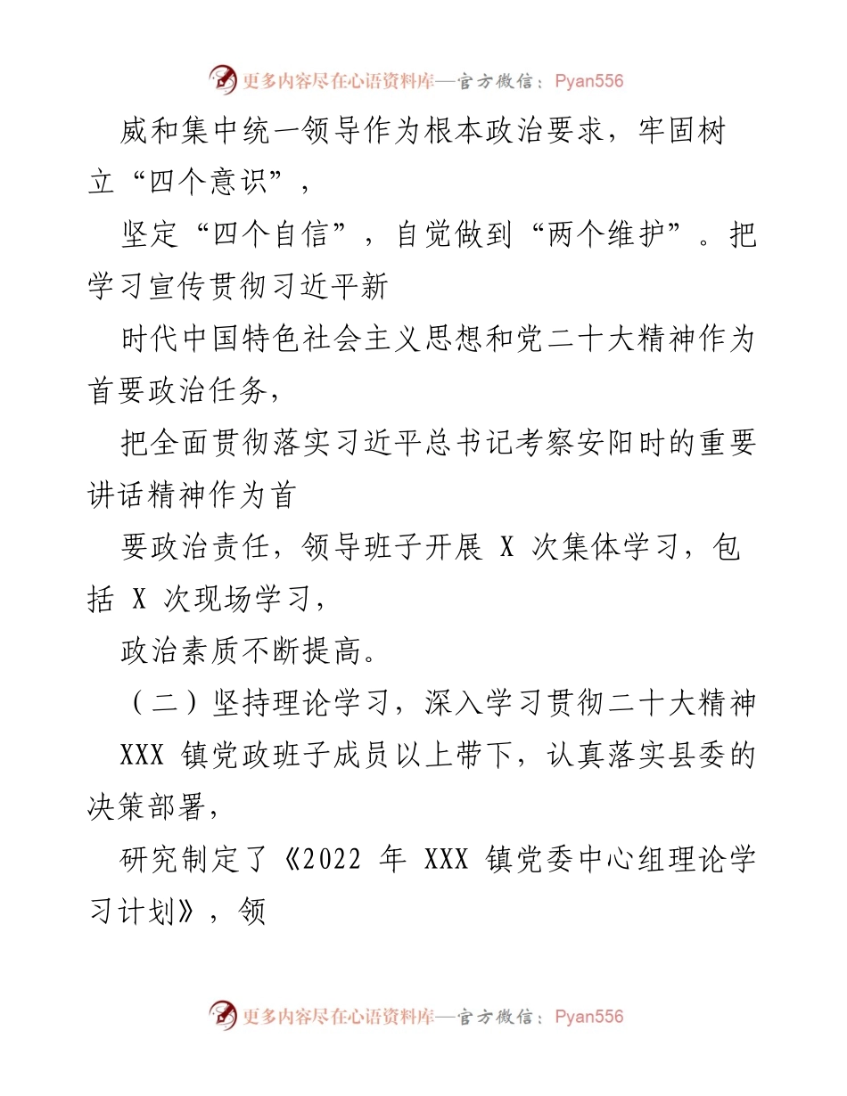 [工作总结] 年度总结 - XXX 镇2022年度工作总结与反思.docx_第2页