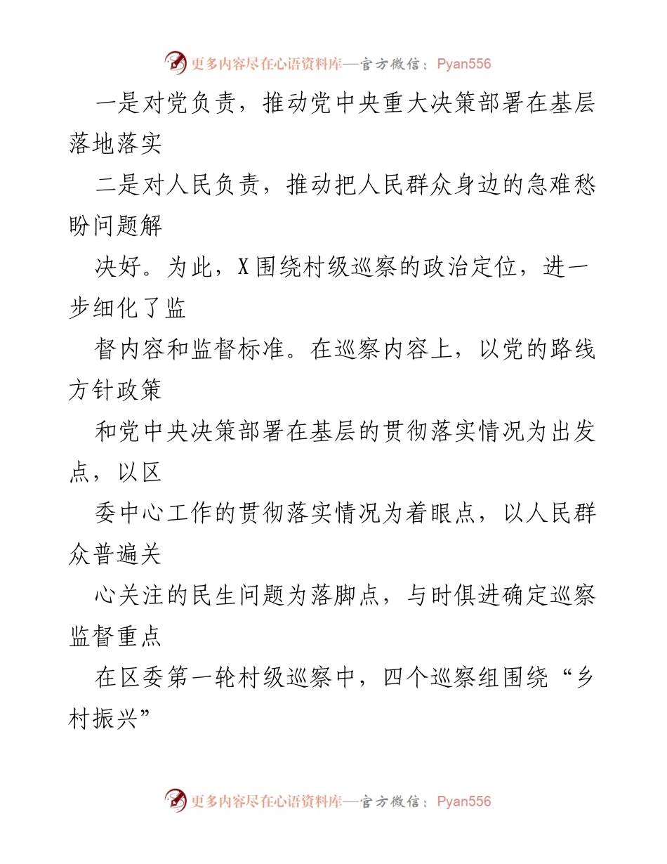 [工作总结] 巡察工作推进 - 深化政治巡察，推动高质量村级巡察全覆盖.docx_第2页