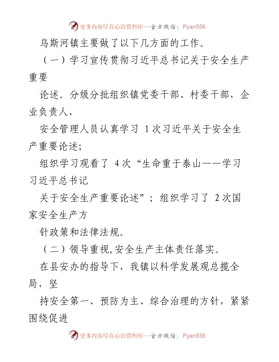 [工作总结] 安全生产专项整治 - 汉源县乌斯河镇安全生产专项整治三年行动工作开展情况报告.docx_第2页