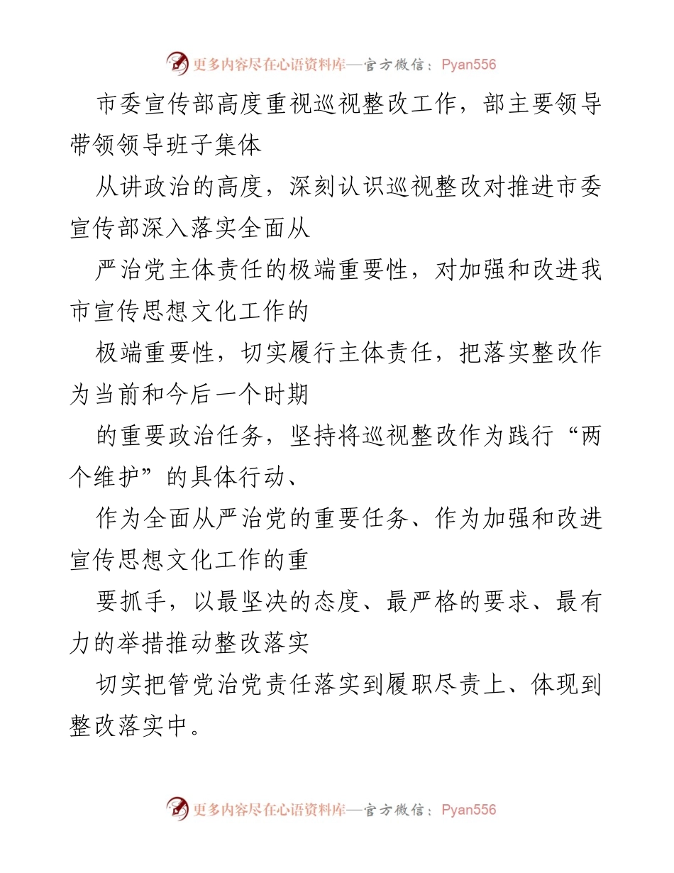 [工作总结] 巡视整改 - 市委宣传部巡视整改工作进展情况报告_3.docx_第2页