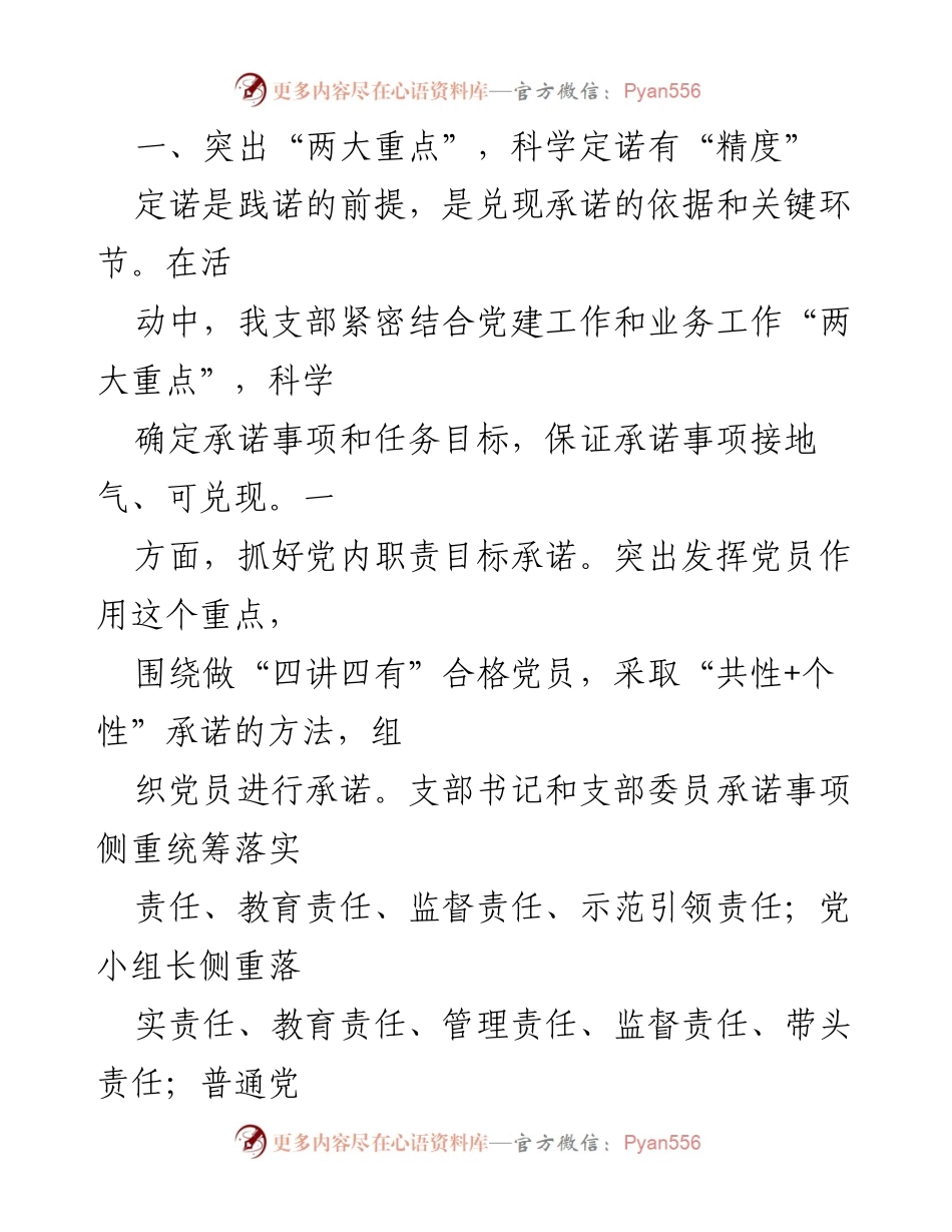 [工作总结] 市财政局机关第四党支部 - 扎实推进“一岗双责”承诺践诺工作成效分析.docx_第2页
